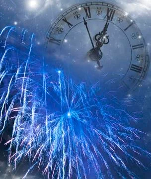 New year's at midnight Illustrazione stock