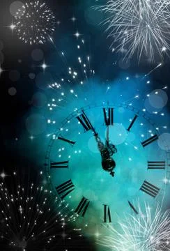 New year's at midnight 스톡 일러스트