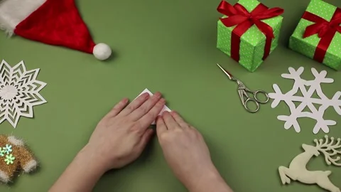 New Year's paper snowflake Stock Footage 292239725