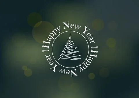 New Year's pattern, flyer on a dark green background. Stock Illustration