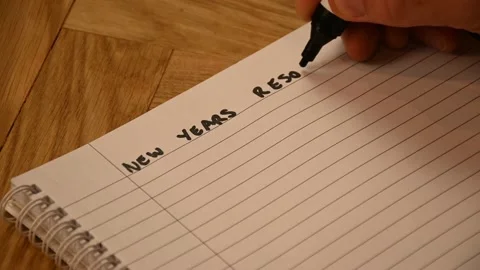 New years resolution for 2023 written out by hand Stock Footage 221784548