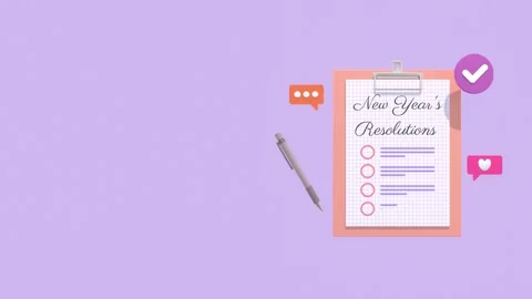 New Year's Resolution Concept Animation With Copy Space. 動画素材 296260888