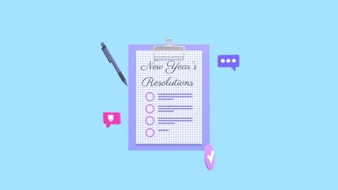 New Year's Resolution Concept Animation. Stock Footage 296260892