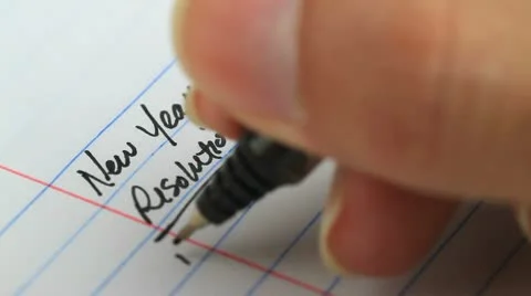 New years resolution list close up Stock Footage 9782424