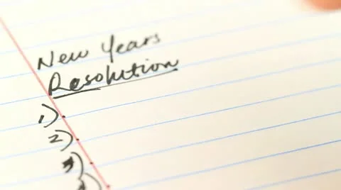 New years resolutions with actual tasks Stock Footage 9779711