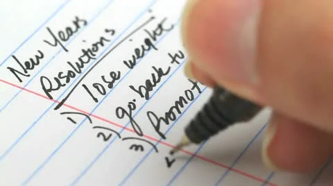 New years resolutions with actual tasks Stock Footage