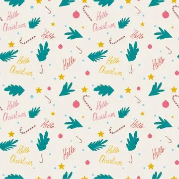 New Years seamless repeating pattern for gift, packaging, textiles. Stock Illustration