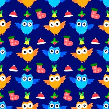 New Year`s seamless vector pattern Stock Illustration