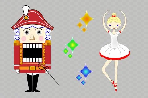 A New Year's set with cute elements for decoration. Christmas tale, fairy tale Stock Illustration