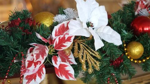 New Year's style. Interior elements. Photos