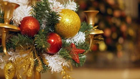 New Year's style. Interior elements. Stock Photos