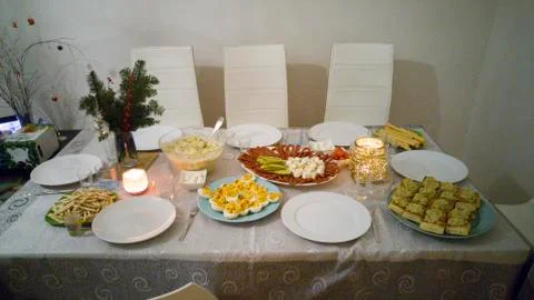 New Years table setting Stock Photos