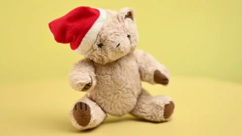 New Year's toy bear Stock Footage 282154853