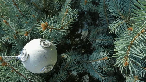 New Year's tree with ornaments. Stock Footage 161778899