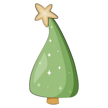 New years tree with star. Stock Illustration