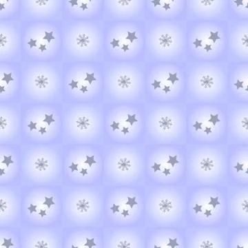 New Year's winter geometric pattern with squares, stars and snowflakes in gray Stock Illustration