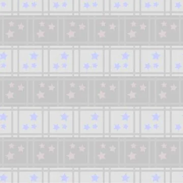 New Year's winter geometric pattern with squares, blue and gray stars in gray Stock Illustration