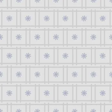 New Year's winter geometric pattern with squares, stars and snowflakes in gray Stock Illustration