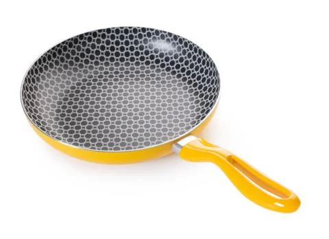 New yellow frying pan Stock Photos