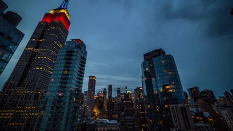 New York After Sunset Time Lapse Stock Footage 77333530