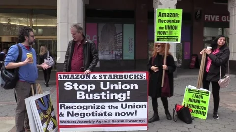 New York Amazon workers to form company's first union, Nueva York, US - 01 Apr 2 Stock Footage 204118124