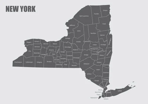 New York and its counties Stock Illustration