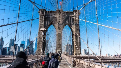 New York Bridge Hyperlapse Stock Footage 127864114