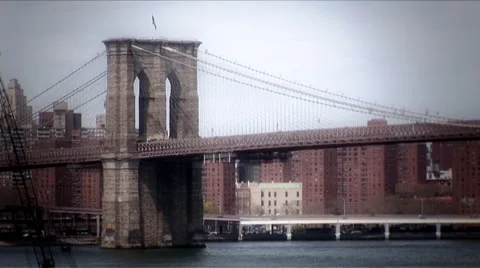 New York-Brooklyn Bridge Stock Footage 1047105