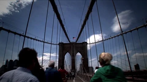 New York-Brooklyn Bridge path 63 Stock Footage 1047119