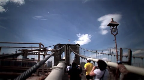 New York-Brooklyn Bridge path 62 Stock Footage 1047212