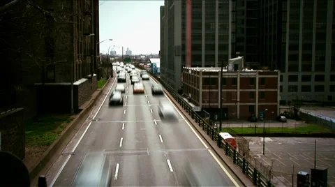 New York-Brooklyn freeway tlapse2-iris Stock Footage 1047145