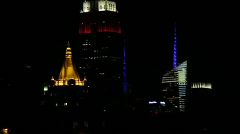 New York Buildings At Night 스톡 동영상 10916640