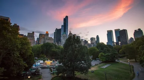 New York Central park Sunset Timelapse Stock Footage 60669928