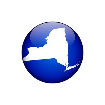 New York Circle Button States of US Map Icon Vector Template Illustration D.. 스톡 일러스트