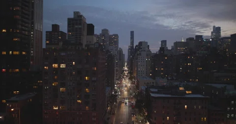 New York City aerial horizontal dolly ni... | Stock Video | Pond5