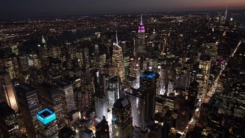 New York City, Circa-2015 Aerial View Stock Footage