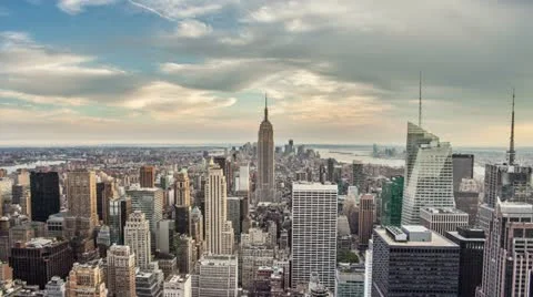 New York City Day to Night Manhattan Empire State Building NYC Timelapse Stock Footage