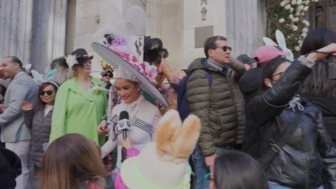 New York City Easter Parade and Bonnet Festival 2024 is opens on Fifth Avenue Stock-Footage 282389576