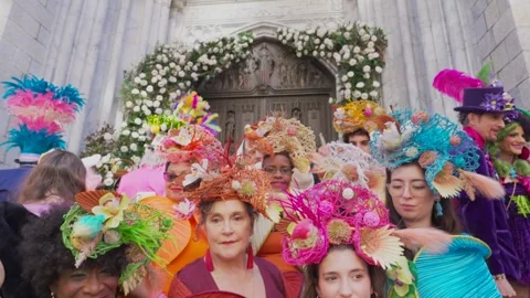 New York City Easter Parade and Bonnet Festival 2024 is opens on Fifth Avenue Stock-Footage 282391061