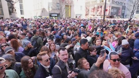 New York City Easter Parade and Bonnet Festival 2024 is opens on Fifth Avenue Stock Footage 282391848