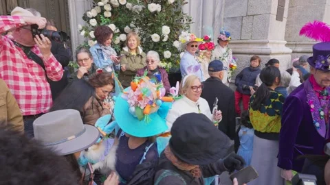 New York City Easter Parade and Bonnet Festival 2024 is opens on Fifth Avenue Stock Footage 282403059