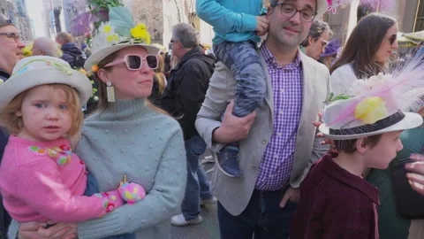New York City Easter Parade and Bonnet Festival 2024 is opens on Fifth Avenue Stock Footage 282403895
