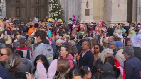New York City Easter Parade and Bonnet Festival 2024 is opens on Fifth Avenue Video stock 282404507