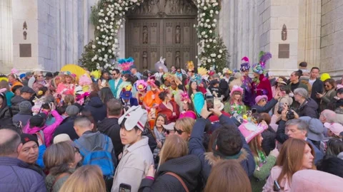 New York City Easter Parade and Bonnet Festival 2024 is opens on Fifth Avenue Video stock 282409473