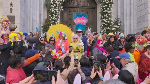 New York City Easter Parade and Bonnet Festival 2024 is opens on Fifth Avenue Stock-Footage 282410265