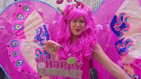 New York City Easter Parade and Bonnet Festival 2024 is opens on Fifth Avenue Stock-Footage 282412093
