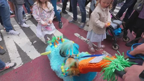 New York City Easter Parade and Bonnet Festival 2024 is opens on Fifth Avenue Stock-Footage 282417204