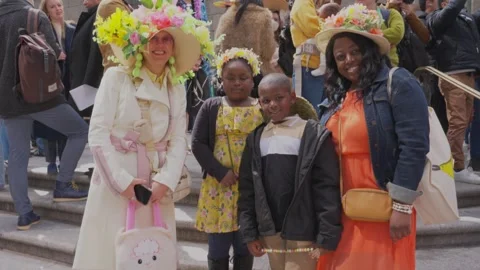 New York City Easter Parade and Bonnet Festival 2024 is opens on Fifth Avenue Video stock 282418003