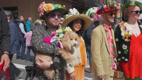 New York City Easter Parade and Bonnet Festival 2024 is opens on Fifth Avenue Stock-Footage 282418742
