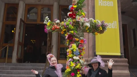 New York City Easter Parade and Bonnet Festival 2024 is opens on Fifth Avenue Stock Footage 282423094